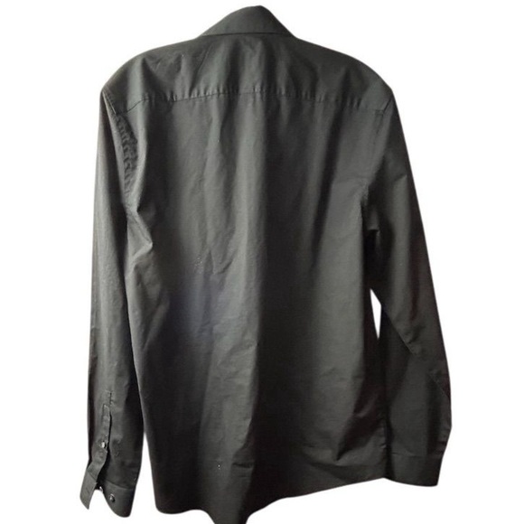 J.Ferrar Men's Stretch Black Dress Shirt Size M Long Sleeve Formal - Picture 9 of 10